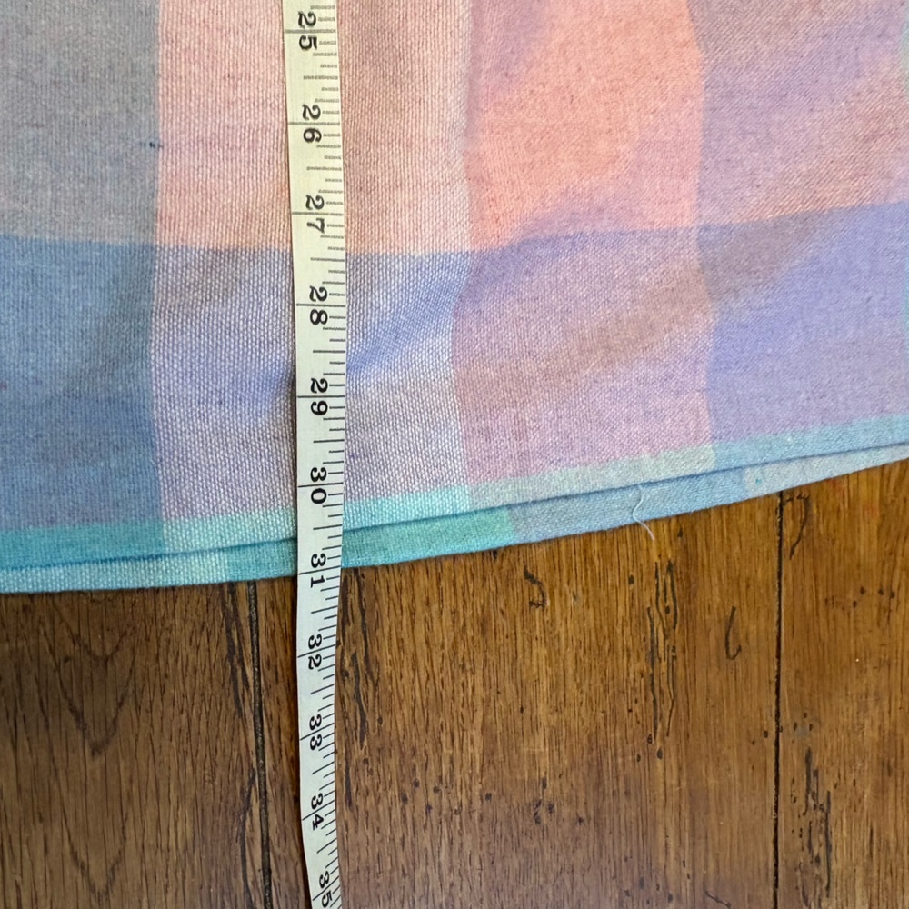 Vintage Feminine Preppy SoftGirl Pastel Plaid Pleated Midi Skirt - Picture 7 of 7